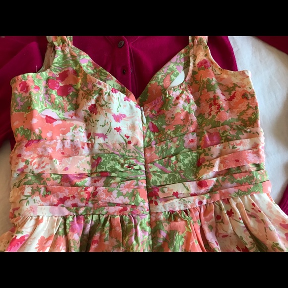 Plenty Frock Coral Silk Floral dress - Picture 5 of 5